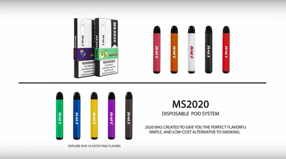 Disposable Vape Pod Yun Xi MS2020, 10 E-liquid Flavors